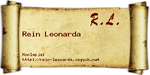 Rein Leonarda névjegykártya